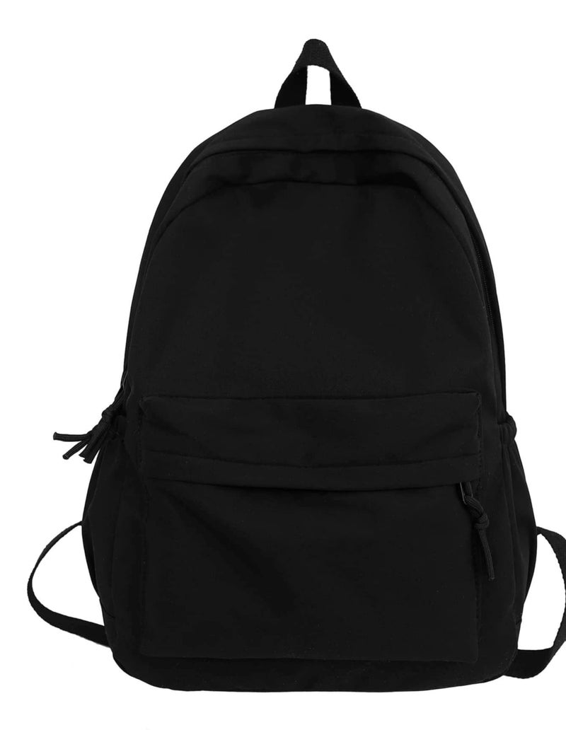Glowic Unisex's Backpack Collage Women Black Bags for School (WBAG-94) Medium - Image 1