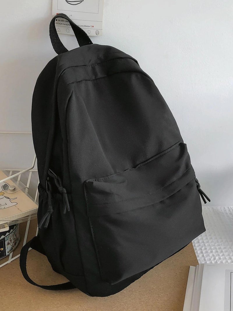 Glowic Unisex's Backpack Collage Women Black Bags for School (WBAG-94) Medium - Image 3