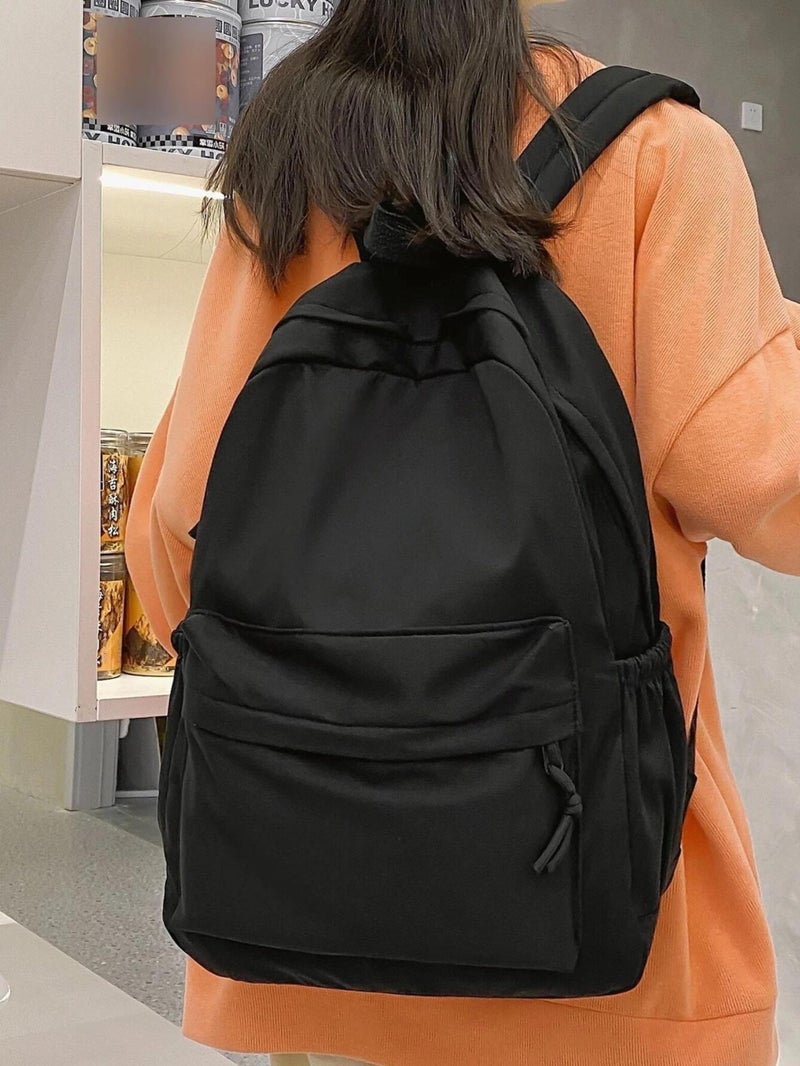 Glowic Unisex's Backpack Collage Women Black Bags for School (WBAG-94) Medium - Image 2