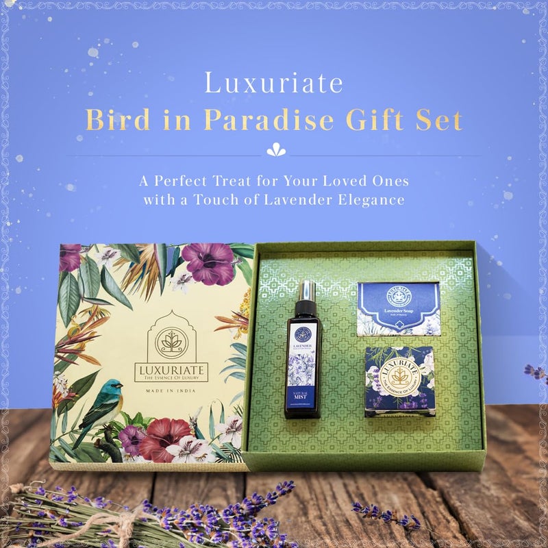 LUXURIATE Lavender Skin Care Gift Set Box 3PC - Soap, Cream, Face Mist Gift for Sister | Gift for Diwali | Gift for Wedding | Gift for Women - Image 4
