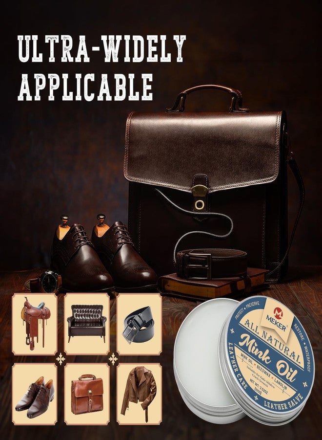 MEKER Mink Oil, Mink Oil for Leather Boots, All-Natural Leather Conditioner with Sponge, Restore Shoes, Jackets, Hats, Baseball Gloves, Saddles and Harnesses, 3.52oz - Image 4