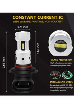 KASTWAVE 3800 Lumens 9006 LED Fog Light Bulbs Super Bright CSP HB4 LED Bulb Replacement for Car Truck, 6000K Xenon White  - Image 4