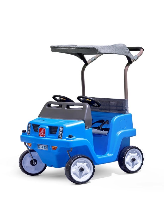 ستيب2 سيارة دفع للأطفال من ستيب2 – تصميم دفع جنباً إلى جنب بمقعدين مع مظلة وأحزمة أمان ومساحة تخزين | مناسبة للأطفال من 18 إلى 60 شهراً - Image 1