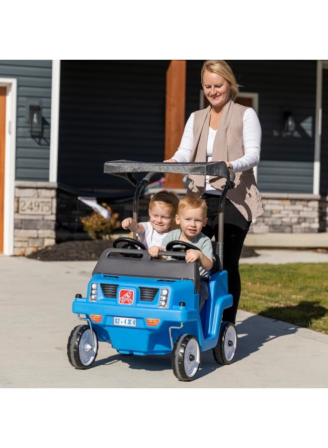 ستيب2 سيارة دفع للأطفال من ستيب2 – تصميم دفع جنباً إلى جنب بمقعدين مع مظلة وأحزمة أمان ومساحة تخزين | مناسبة للأطفال من 18 إلى 60 شهراً - Image 2