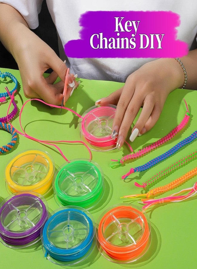 FANDAMEI 8 Color Lanyard Kit, Bright Color Lacing Cord, Lanyard String for Crafts, Bracelets and Jewelry Making - Image 3