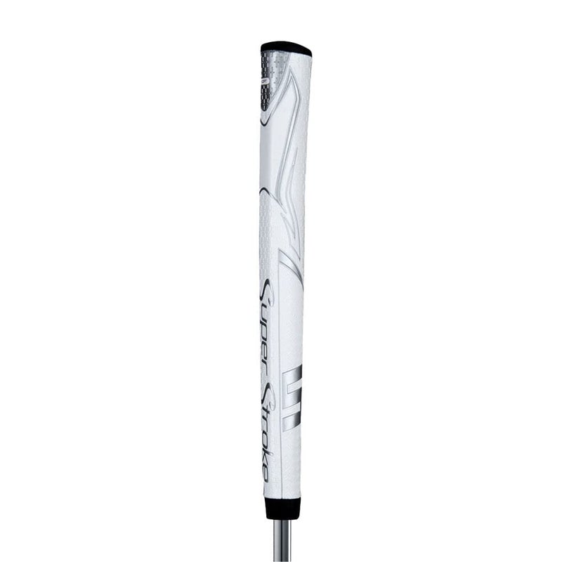 SuperStroke Zenergy 1.0PT Golf Putter Grip with No Taper Enhanced SPYNE Technology, New Multi-Zone Texturing and Tech-Port, White/Silver