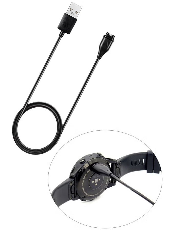 كابل شحن البيانات USB لـ Garmin Watch Fenix 7 / 7S / 7X / 6 / 6S / 6X5 / 5S / 5X ، 1 متر ، أسود - Image 1