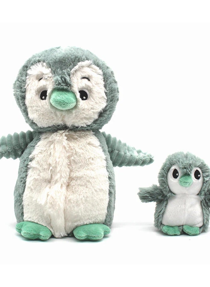 Les Deglingos Iglou the Penguin Plush Toy - Soft Mint Green Cuddle Buddy with Hidden Baby Penguin, Eco-Friendly Plush Safe from Birth - Image 2