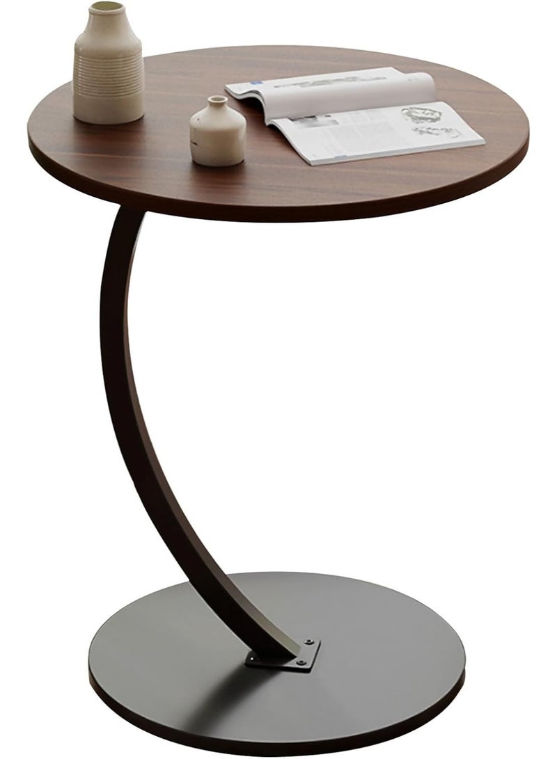 eBasket Round side table for sofa - Stylish C-shaped coffee table designed to fit perfectly next to sofas or beds, ideal for small spaces and adds a modern touch to any room. Size (40*60cm) - Image 2