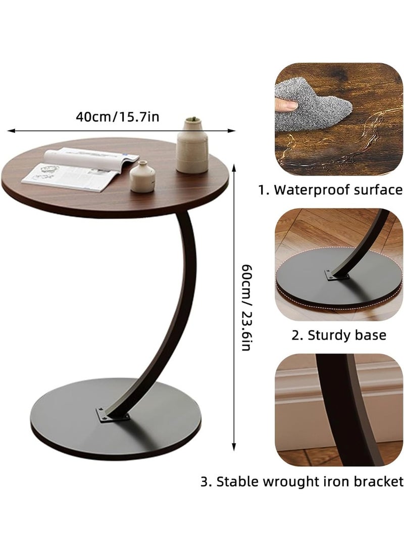 eBasket Round side table for sofa - Stylish C-shaped coffee table designed to fit perfectly next to sofas or beds, ideal for small spaces and adds a modern touch to any room. Size (40*60cm) - Image 5