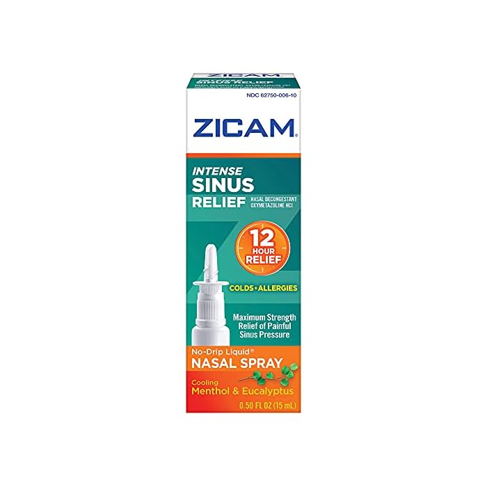 Zicam Intense Sinus Relief No-Drip Liquid Nasal Spray 0.50 FL OZ (Pack of 6) - Image 2