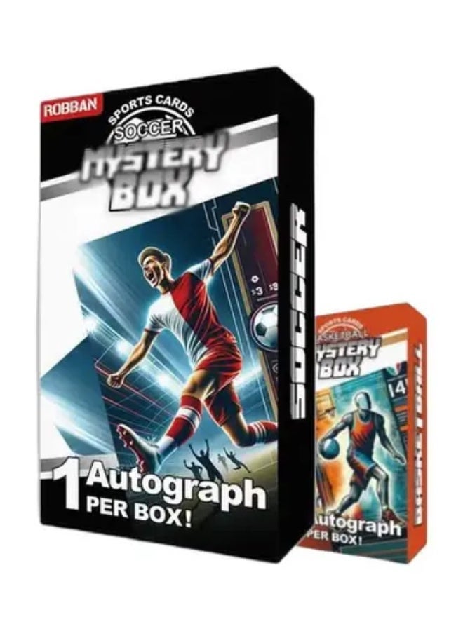 Soccer Football Star Autographed Mystery Box Bundle with Basketball Sports Trading Cards Mystery Box, Collectible Signed Cards for Fans and Collectors, Rare Finds, 1 Autograph Per Box, Logoman 1/1 Variation - Image 1