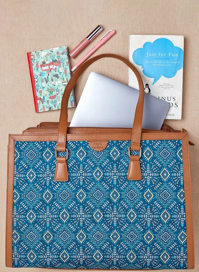تشومباك Teal By Chumbak Mexico Aztec Office Tote