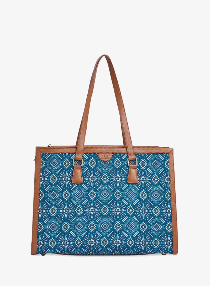 تشومباك Teal By Chumbak Mexico Aztec Office Tote