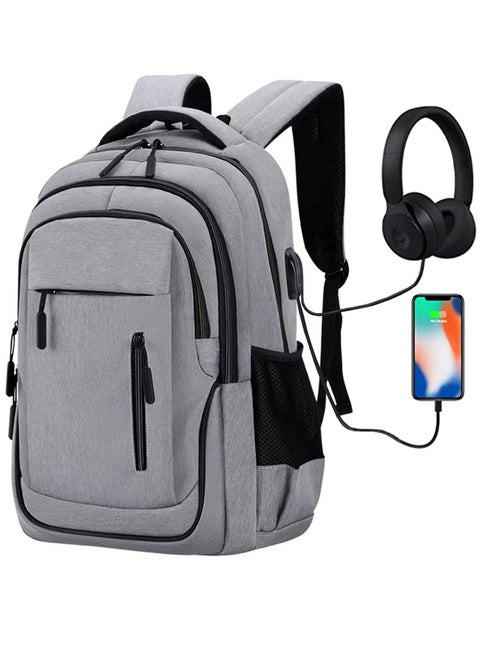 كيشيجو مناسبة للرجال والنساء في سفر الأعمال كمبيوتر محمول على ظهره الناقل التسلسلي العام ميناء الشحن جامعة كمبيوتر محمول على ظهره 15.6 بوصة كمبيوتر محمول ( رمادي )