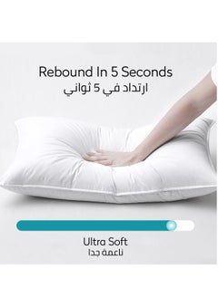 Donetella Pillow 4-Pieces (1000Gm Each) Hotel Pillows King Size 50 X 75 Cm Anti Allergy Bed Pillow Soft Brushed Microfiber, White  - Image 5