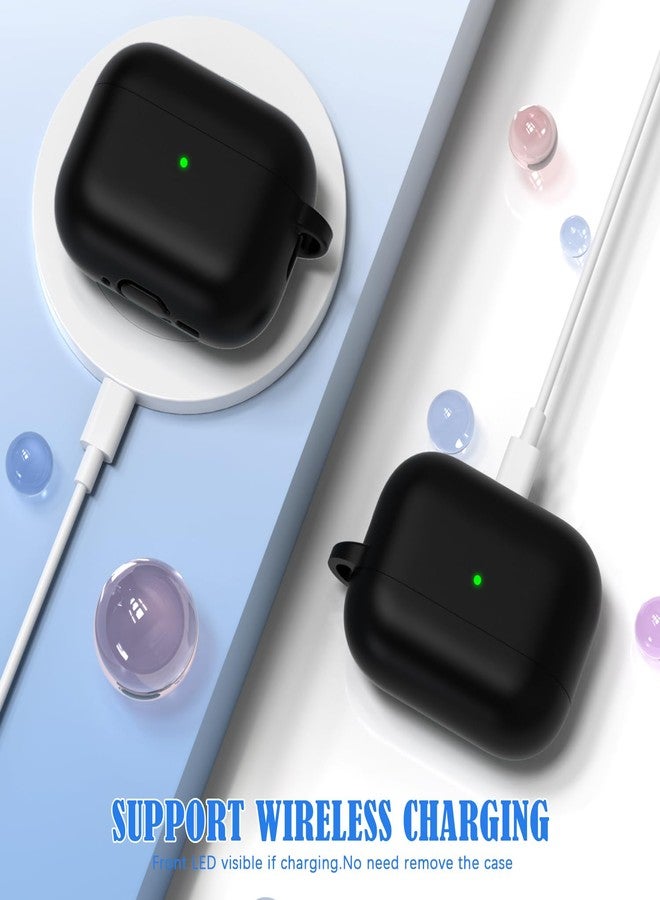 MHYALUDO غطاء حماية MHYALUDO لسماعات AirPods Pro من الجيل الثالث، مصنوع من السيليكون الناعم المقاوم للصدمات والمناسب للاستخدامات العسكرية، مع حبل تعليق ومجموعة تنظيف، وإمكانية رؤية مؤشر LED الأمامي، باللون الأسود. - Image 5