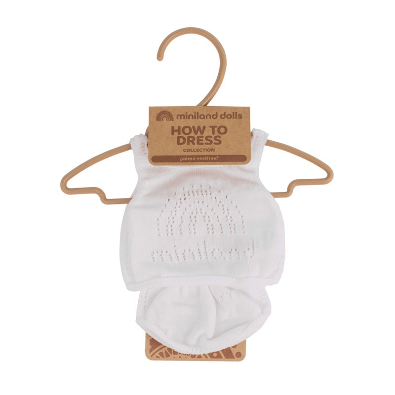 Miniland Doll Clothes Underwear Set for 15'' inch Dolls - Comes top and Bottom Pieces with Hanger - Image 2