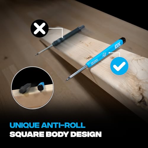 OX Tools Pro Tuff Carbon Marking Pencil with Holder, Sharpener, & Belt Clip - Heavy Duty Mechanical Pencil Ideal for Carpenters, Woodworking and Construction, OX-P503201 - Image 5