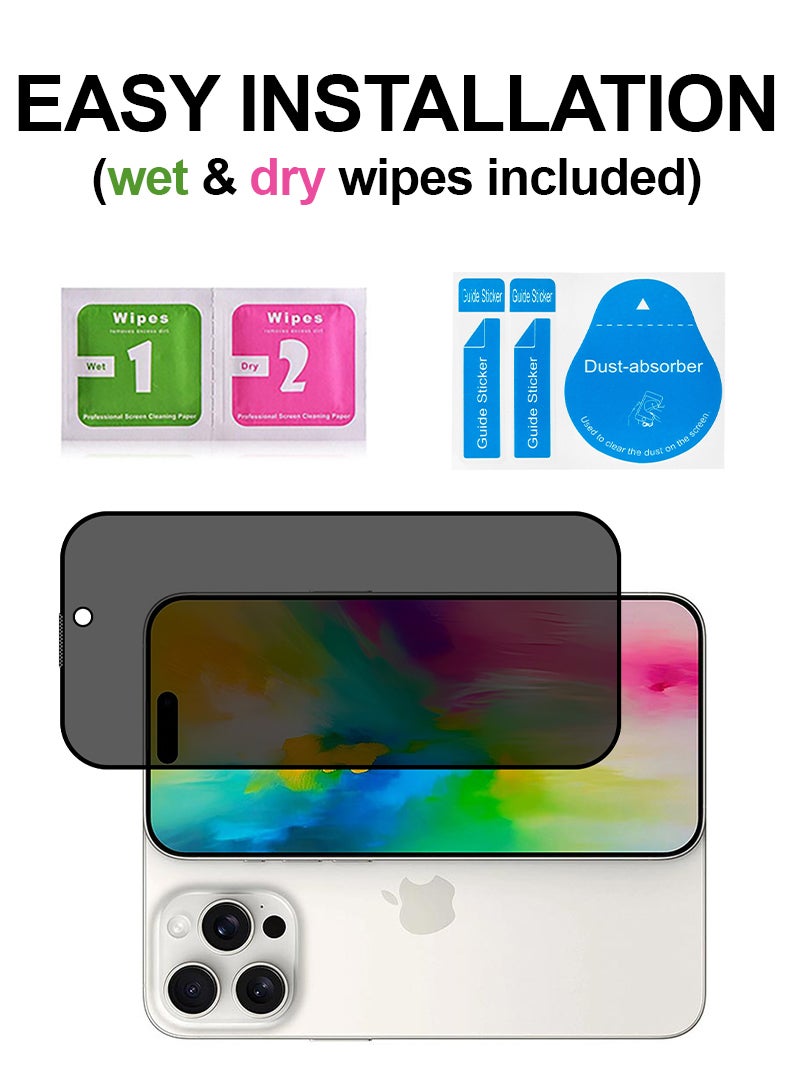 Theodor Tempered Glass Screen Protector With 9H hardness For APPLE IPHONE 16 PRO MAX Privacy 6.9  - Image 3