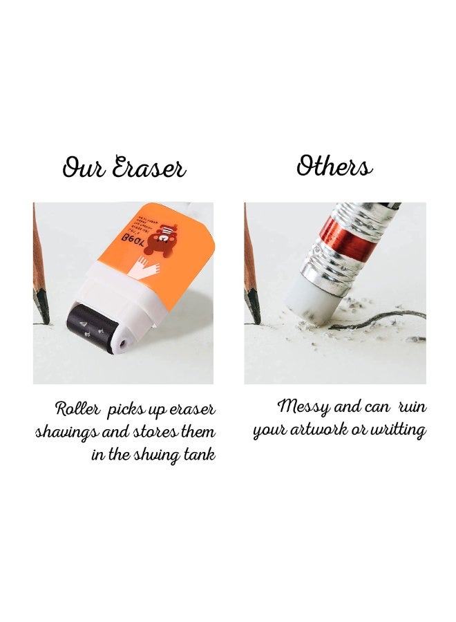 وينر مجموعة من 6 ممحاة أقلام رصاص لطيفة بتصميم حيوانات مع علبة تنظيف دوارة - لوازم مدرسية وحفلات ممتعة وعملية للأطفال - Image 2