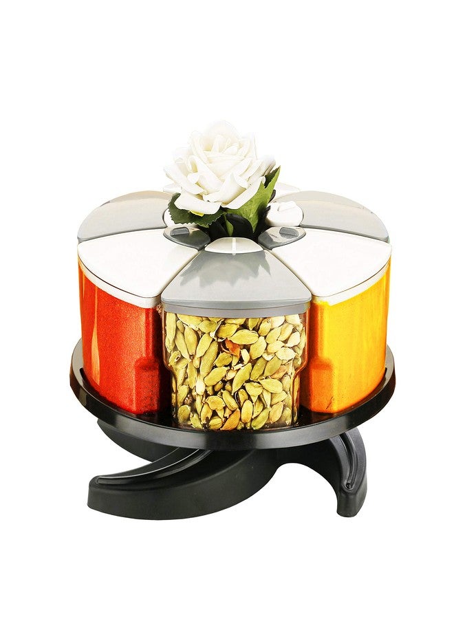 Barasti 360 Degree Revolving Round Spice Rack 3 Layer Transparent Spice Jar Set Pack of 18 Jars Rotating Kitchen Storage Container Stand for Masala Herbs Condiments and Spice Organisation - Image 1