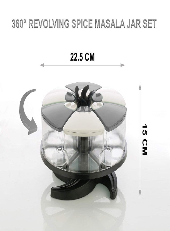 Barasti 360 Degree Revolving Round Spice Rack 3 Layer Transparent Spice Jar Set Pack of 18 Jars Rotating Kitchen Storage Container Stand for Masala Herbs Condiments and Spice Organisation - Image 3