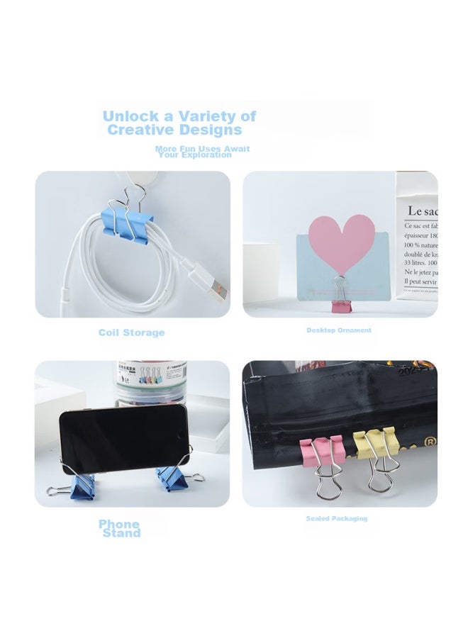 Tango Long Tail Clips 5#19Mm Colorful Ticket Clips Small Size 40 Pieces/Tube Metal Binder Clips For Corporate Finance Paper Storage, Office Supplies, Home Use, Food Clips - Image 3