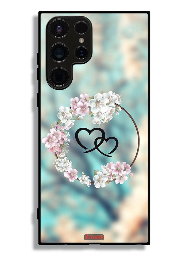 Tolwak Samsung Galaxy S23 Ultra 5G Protective Case Cover Hearts In Ring Art - Image 3