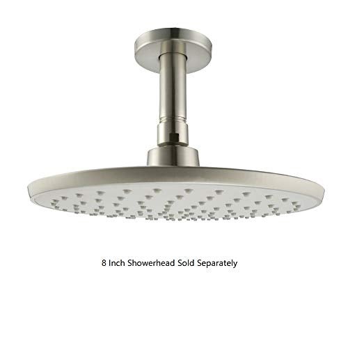 Purelux Ceiling Mount Shower Arm 4 Inches Made of Stainless Steel for Rainfall Showerhead, Brushed Nickel Finish with Gasket Flange - Image 3