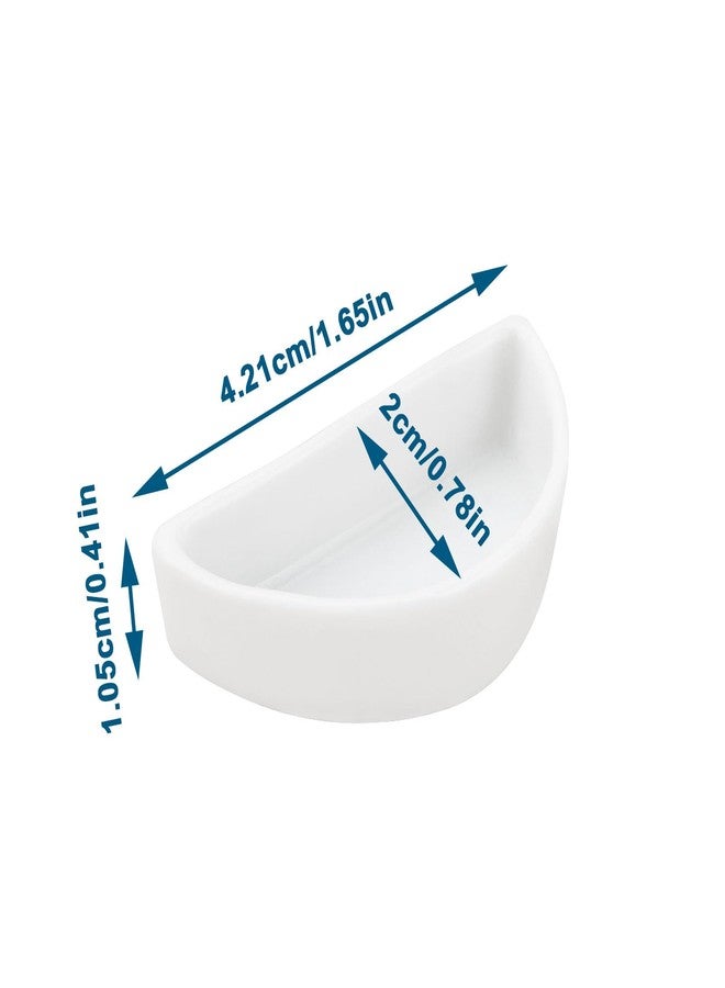 ECSiNG 6PCS Hermit Crab Mini Ceramic Dish 4.21x2x1.05cm Semicircle Shape Reptile Food Bowl for Spider Hermit Crab Tarantula Millipede White - Image 4