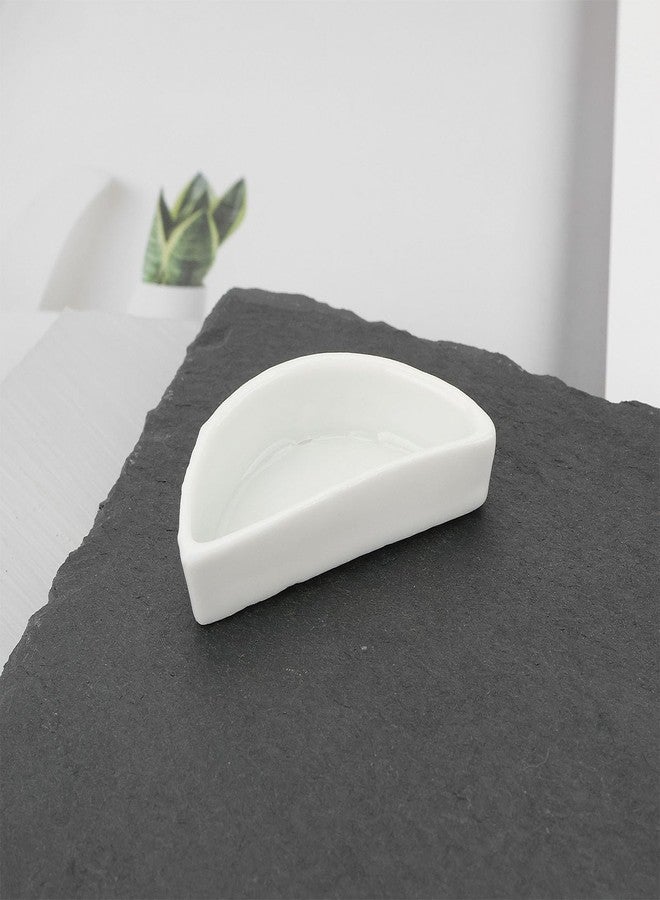 ECSiNG 6PCS Hermit Crab Mini Ceramic Dish 4.21x2x1.05cm Semicircle Shape Reptile Food Bowl for Spider Hermit Crab Tarantula Millipede White - Image 5