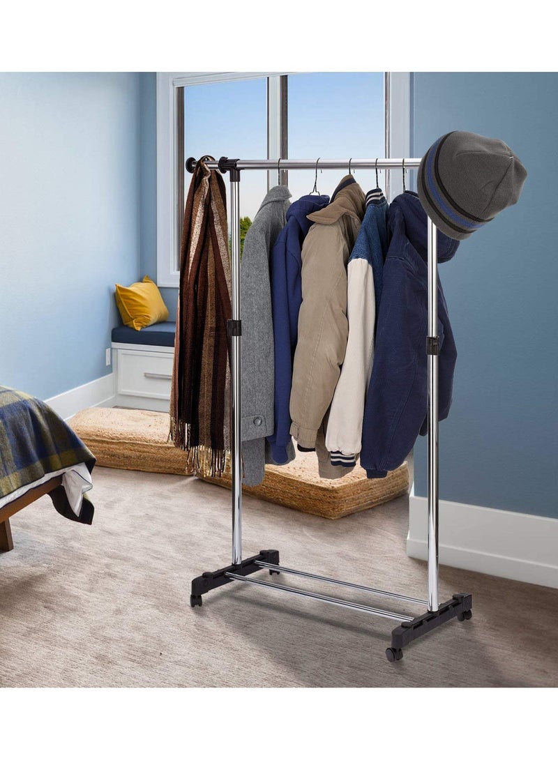 حامل ملابس من الفولاذ المقاوم للصدأ نوع الارتفاع طي عمود واحد - Image 1