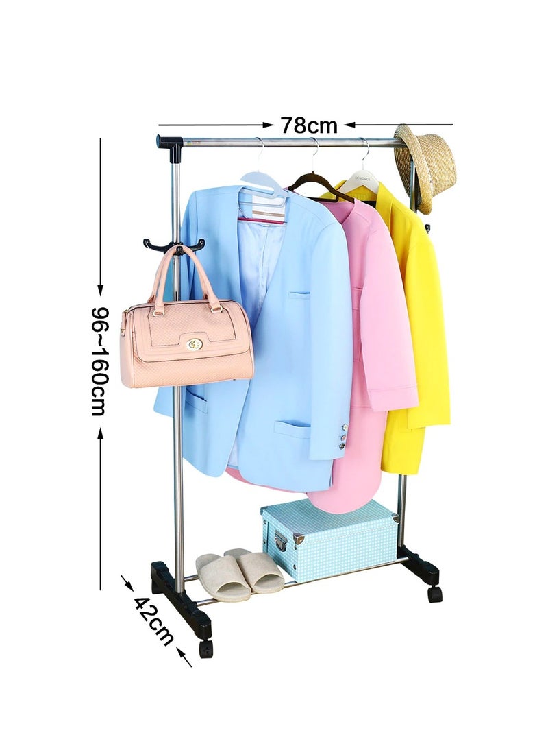 حامل ملابس من الفولاذ المقاوم للصدأ نوع الارتفاع طي عمود واحد - Image 2