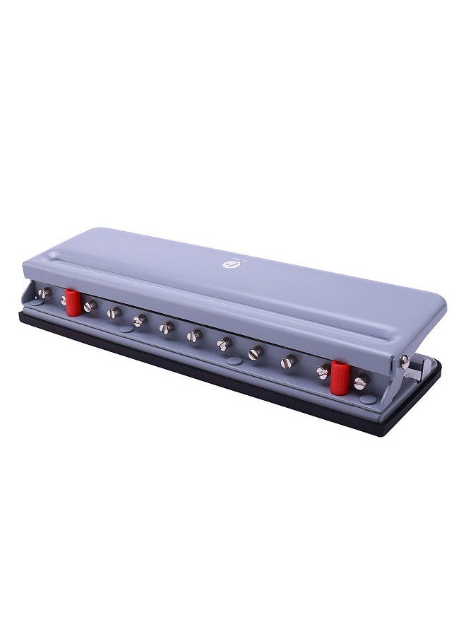 Kw-trio Handheld DIY Mushroom 12 Holes Punch Puncher Paper Cutter with Ruler 6 Sheets Punch Capacity A4 / A5 / A7 / B5 for Office Home School Students Supplies  - Image 1
