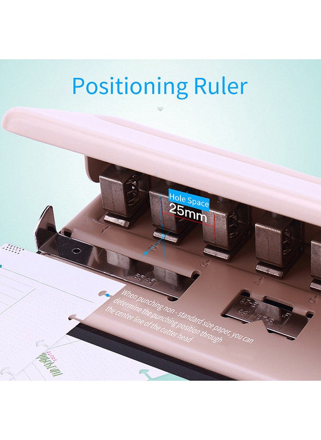 Kw-trio Handheld DIY Mushroom 12 Holes Punch Puncher Paper Cutter with Ruler 6 Sheets Punch Capacity A4 / A5 / A7 / B5 for Office Home School Students Supplies  - Image 4