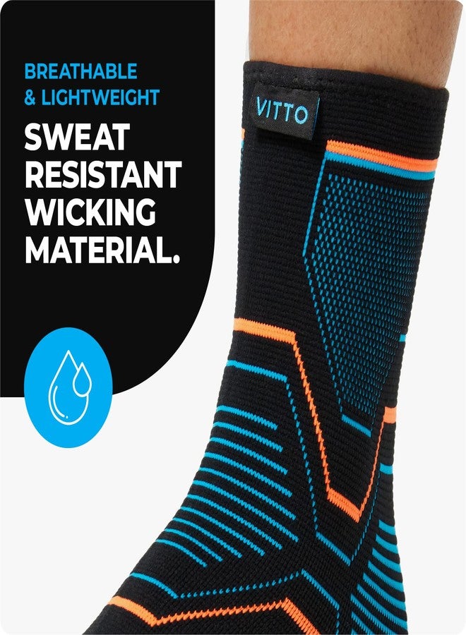 VITTO Multi Zone Ankle Compression Sleeve - Support for Sprains (Large) - Image 5