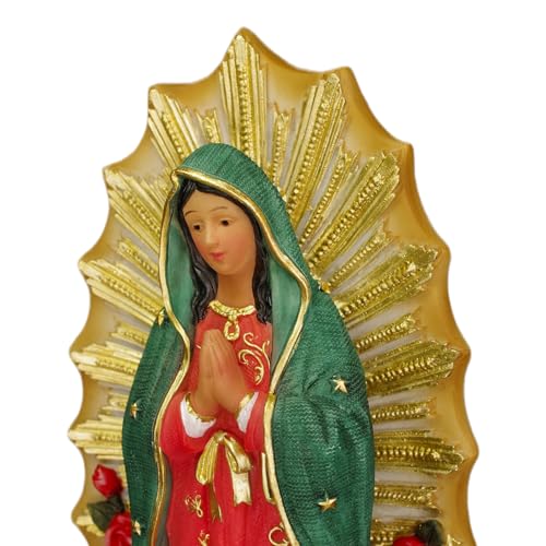 PSYHILAR Virgen de Guadalupe Statues, Our Lady of Guadalupe Virgin Mary Statue, Large Virgencita Maria Estatua Resin Figurine 6 Inch - Image 2