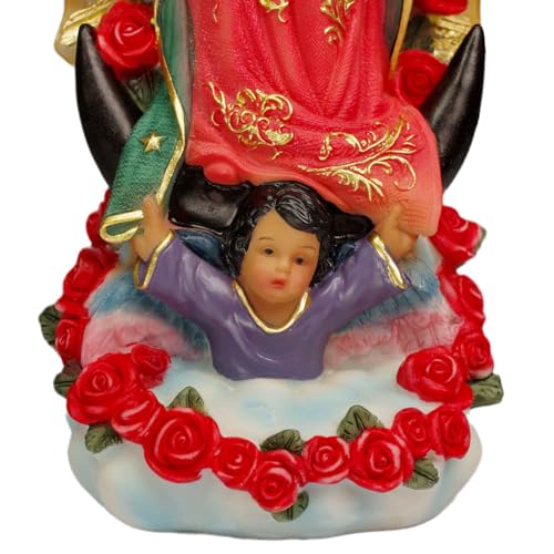 PSYHILAR Virgen de Guadalupe Statues, Our Lady of Guadalupe Virgin Mary Statue, Large Virgencita Maria Estatua Resin Figurine 6 Inch - Image 5
