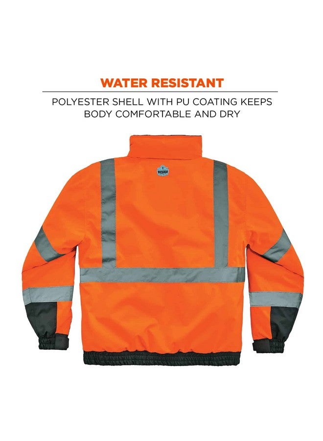 Ergodyne unisex adult High Visibility ,Reflective Quilted Insulation, Class 3, Type Hi Vis Winter Bomber Jacket, Orange, Large US - Image 1