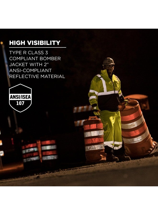 Ergodyne unisex adult High Visibility ,Reflective Quilted Insulation, Class 3, Type Hi Vis Winter Bomber Jacket, Orange, Large US - Image 3