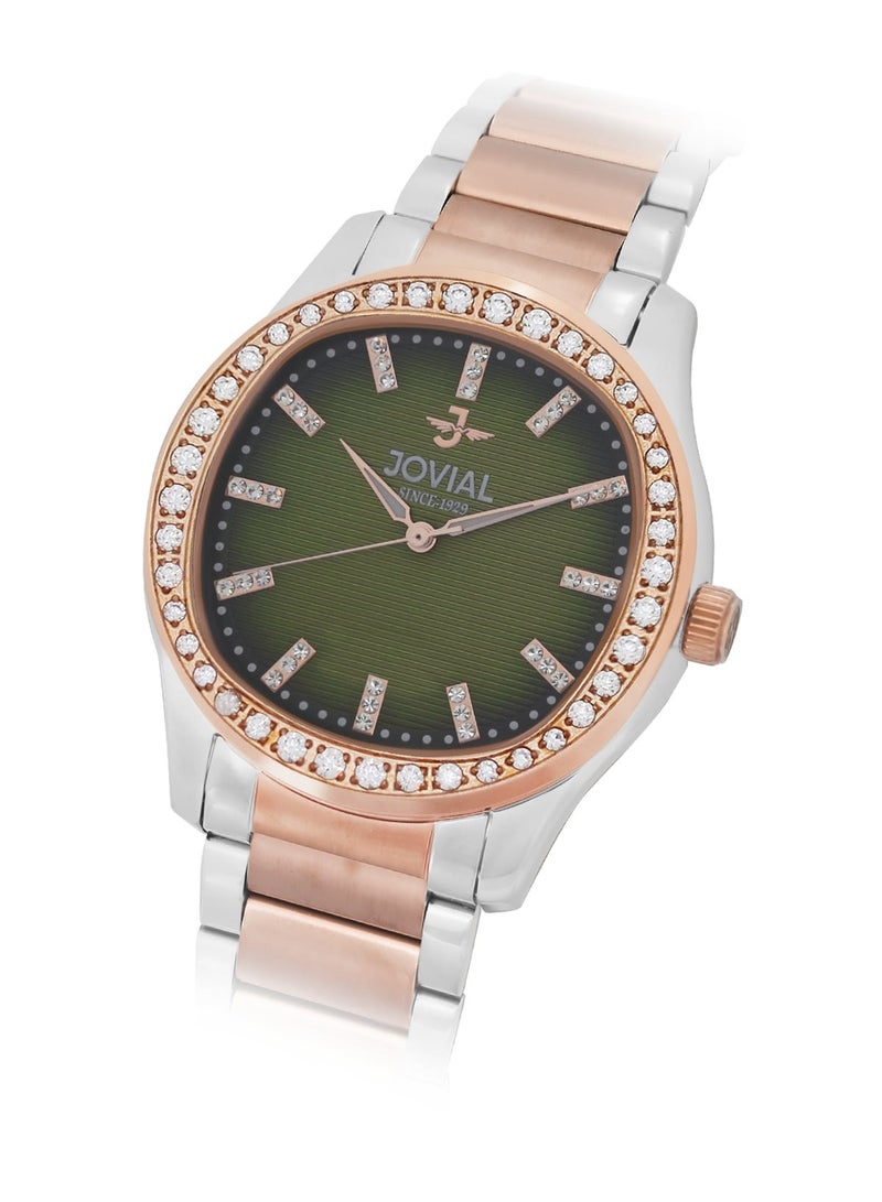 JOVIAL 5066LAMQ09ZE Women's Fashion Stainless Steel watch. 26mm, Green - Image 2