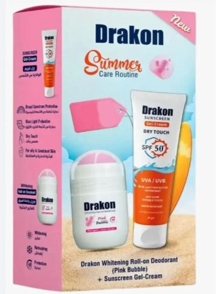 Drakon Roll On Pink Bubble +Dry Touch Gel 60G - Image 1