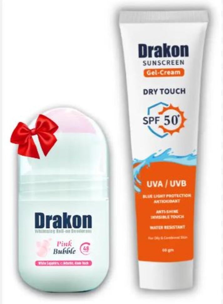 Drakon Roll On Pink Bubble +Dry Touch Gel 60G - Image 2