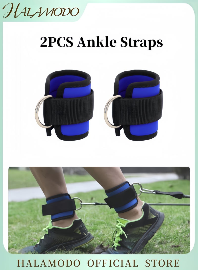 HALAMODO 2PCS Ankle Straps Double D-Ring Gym Adjustable Neoprene Premium Cuffs Gym Ankle Training Straps Ankle Exercises Band to Enhance Legs Abs & Glutes for Men & Women  - Image 1