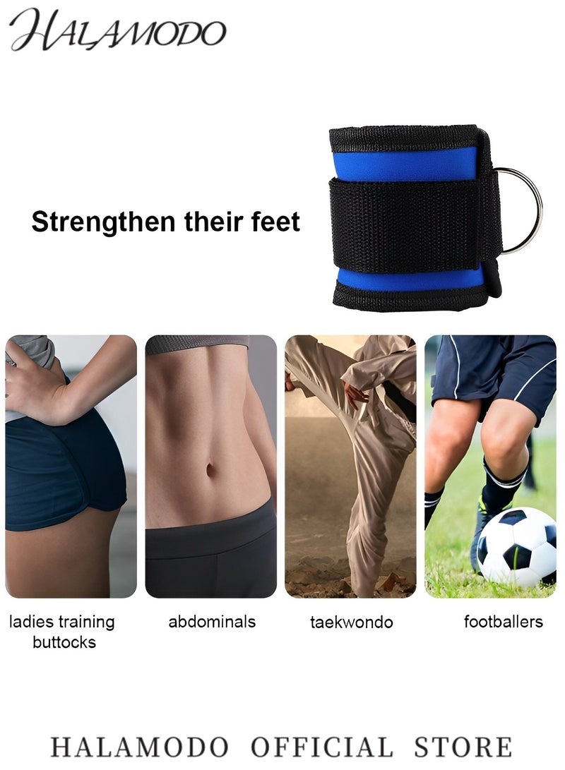 HALAMODO 2PCS Ankle Straps Double D-Ring Gym Adjustable Neoprene Premium Cuffs Gym Ankle Training Straps Ankle Exercises Band to Enhance Legs Abs & Glutes for Men & Women  - Image 5