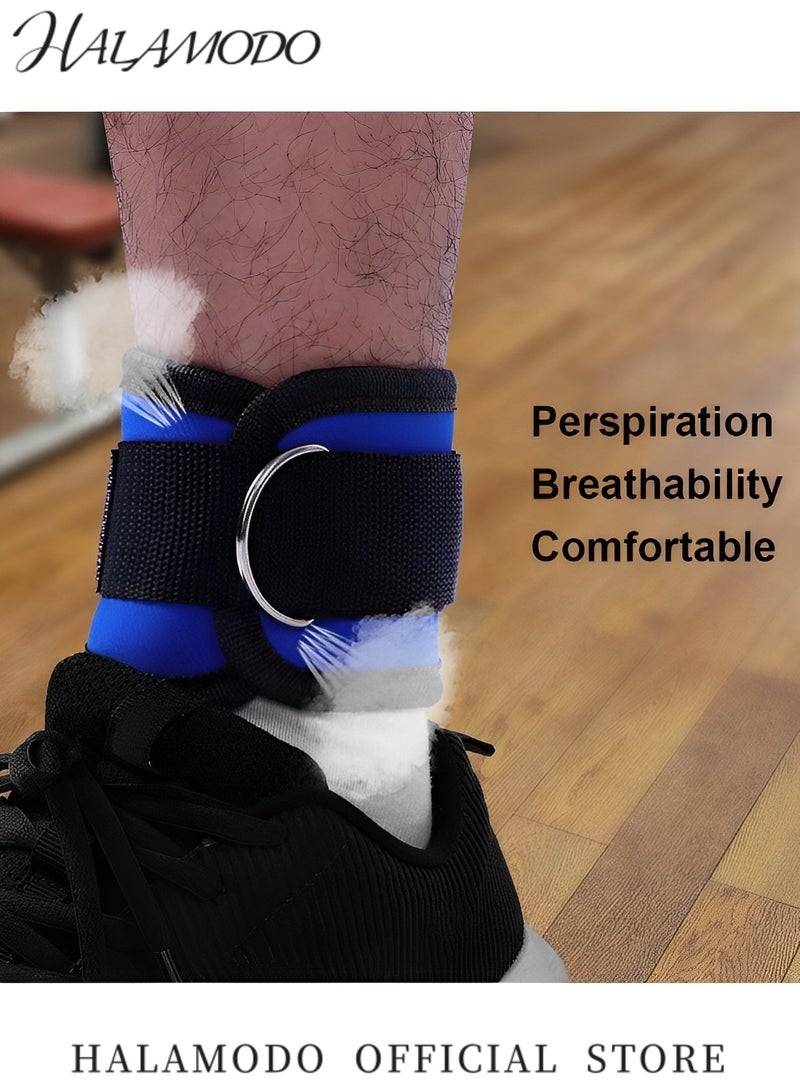 HALAMODO 2PCS Ankle Straps Double D-Ring Gym Adjustable Neoprene Premium Cuffs Gym Ankle Training Straps Ankle Exercises Band to Enhance Legs Abs & Glutes for Men & Women  - Image 4