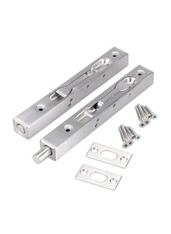Y&D 6 Inch Door Bolts, Stainless Steel Concealed Security French Locks with Hardwares, Metal Flush Latch Bolts for Composite Wood Double Dummy Door, 2 Pcs  - Image 1