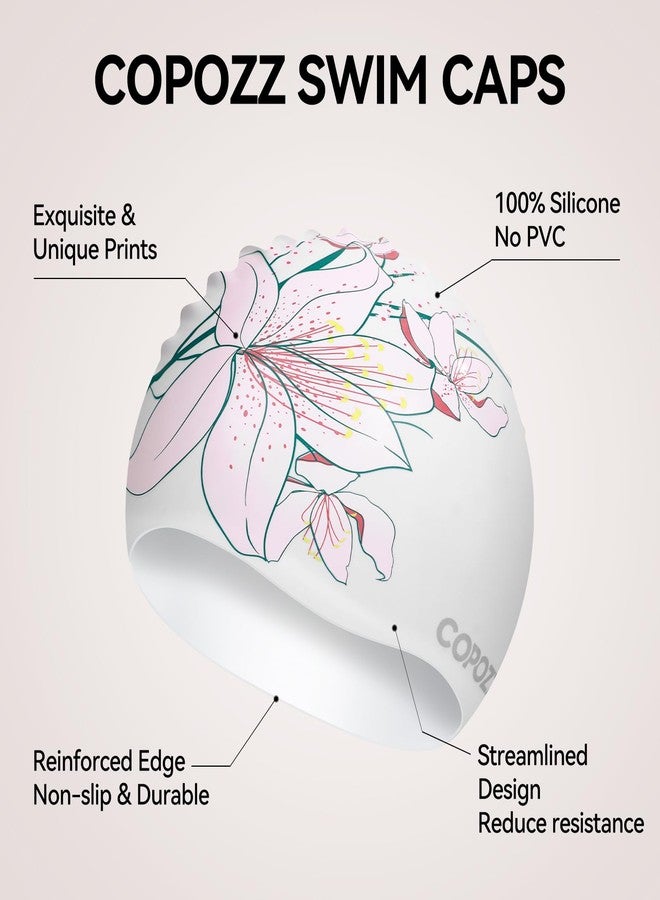 Copozz Silicone Swim Cap for Women, Protect Hair and Ears, Suitable for Women with Long Hair to Keep Hair Dry - Image 2