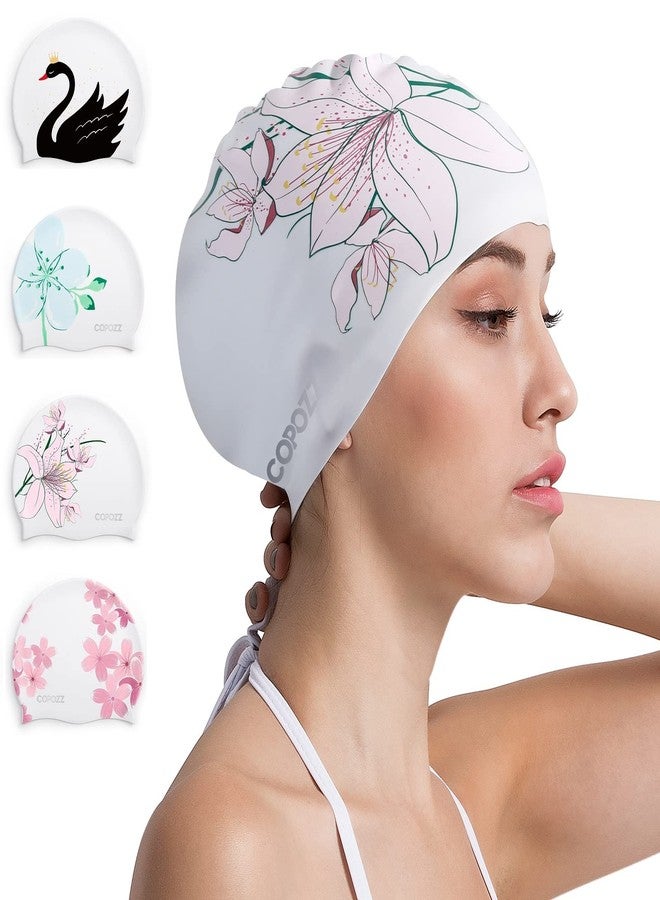 Copozz Silicone Swim Cap for Women, Protect Hair and Ears, Suitable for Women with Long Hair to Keep Hair Dry - Image 1